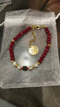 Pulsera de cristales perlas y azabaches